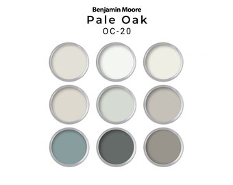 Pale Oak Benjamin Moore Home Paint Palette | Pale Oak Whole House Coordinating Paint Palette
