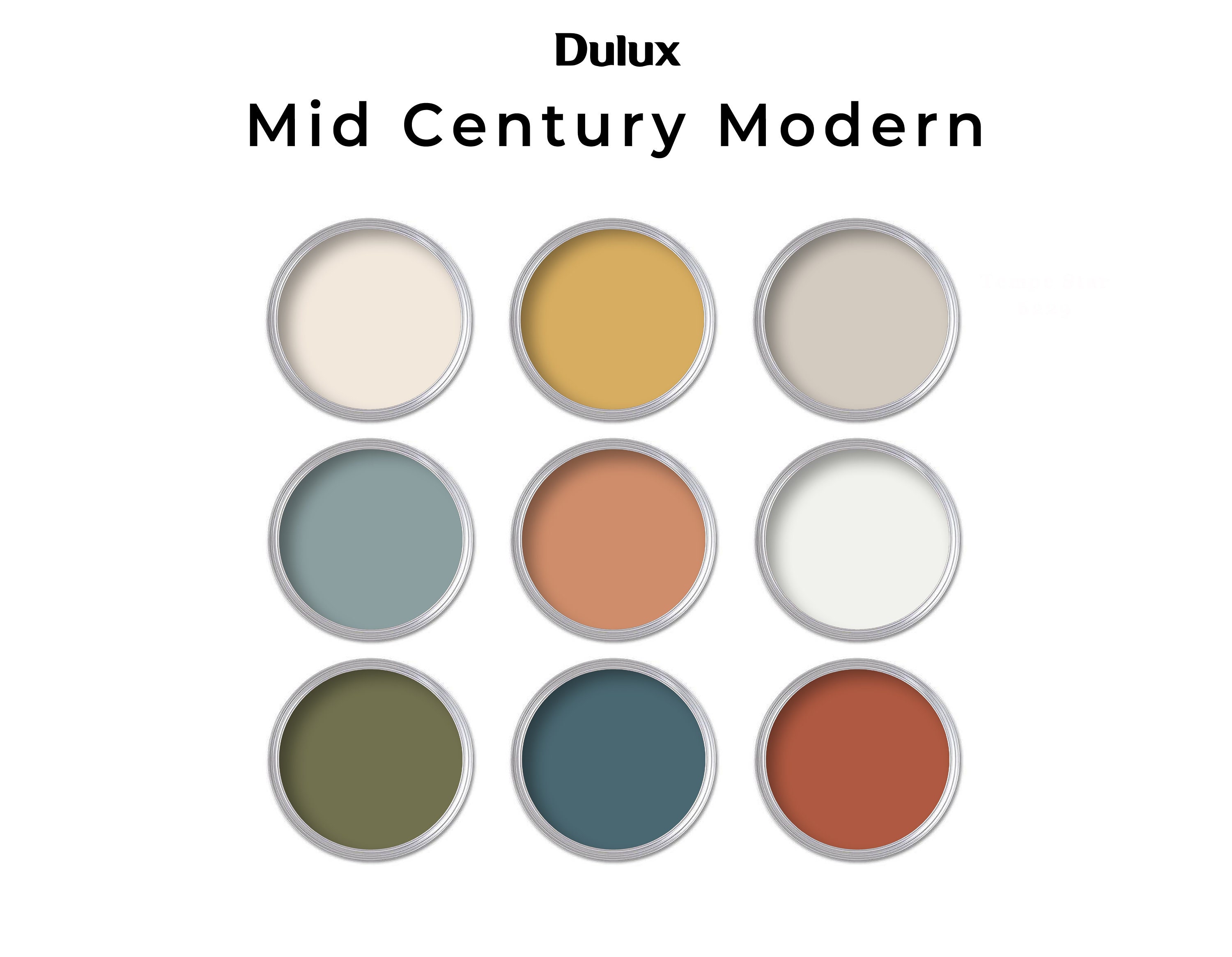 Paleta de pinturas Dulux moderna de mediados de siglo / Paleta de colores de  la casa Dulux (colores canadienses) - Etsy México, image size:3000x2331