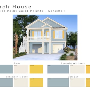 Beach House Exterior Paint Color Palettes | Home Exterior Paint Colors ...