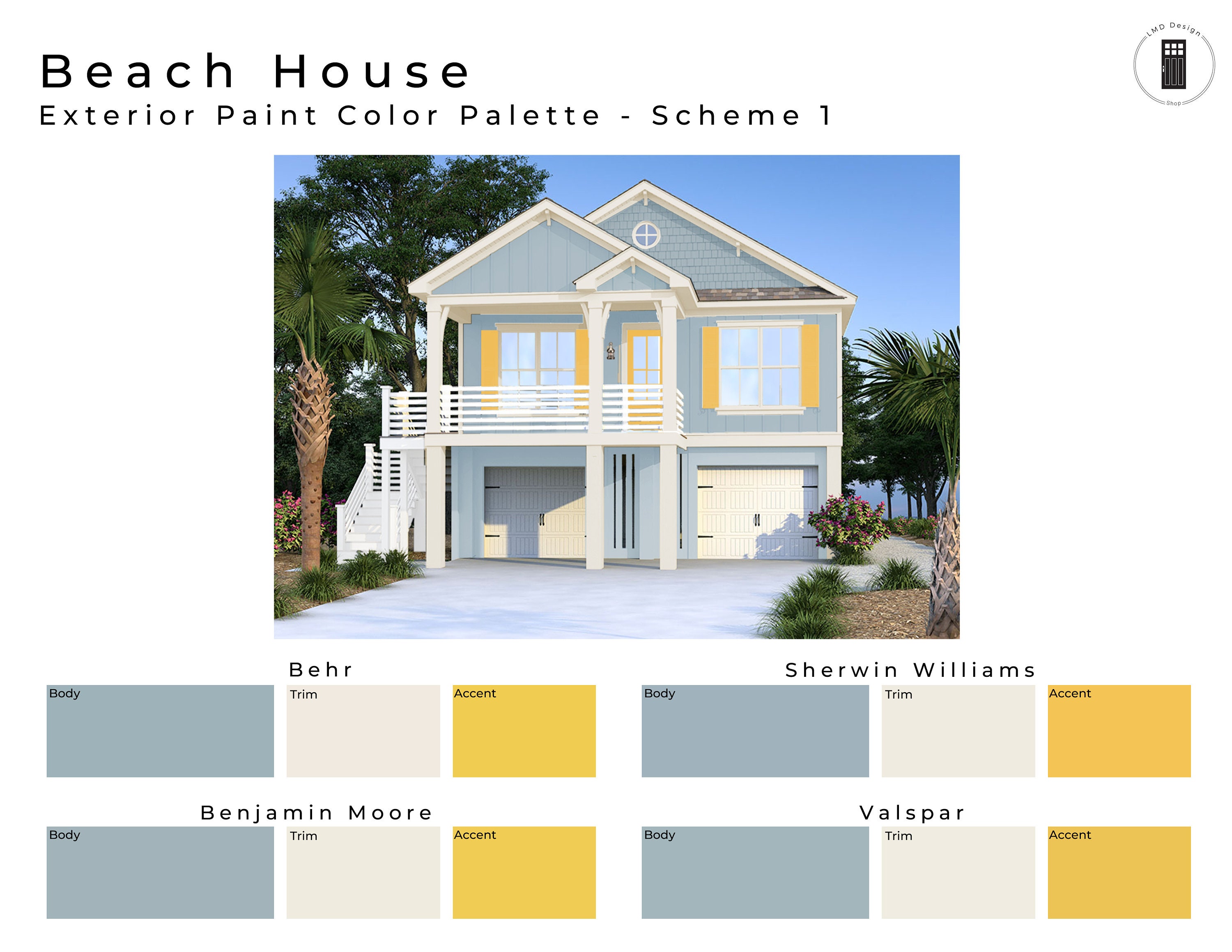 Beach House Exterior Paint Color Palettes Home Exterior Paint Colors Etsy Il Fullxfull.4506179780 Ghdk