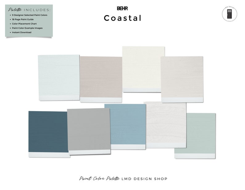 Coastal Beach Paint Palette Behr Coastal Paint Palette Beach Etsy