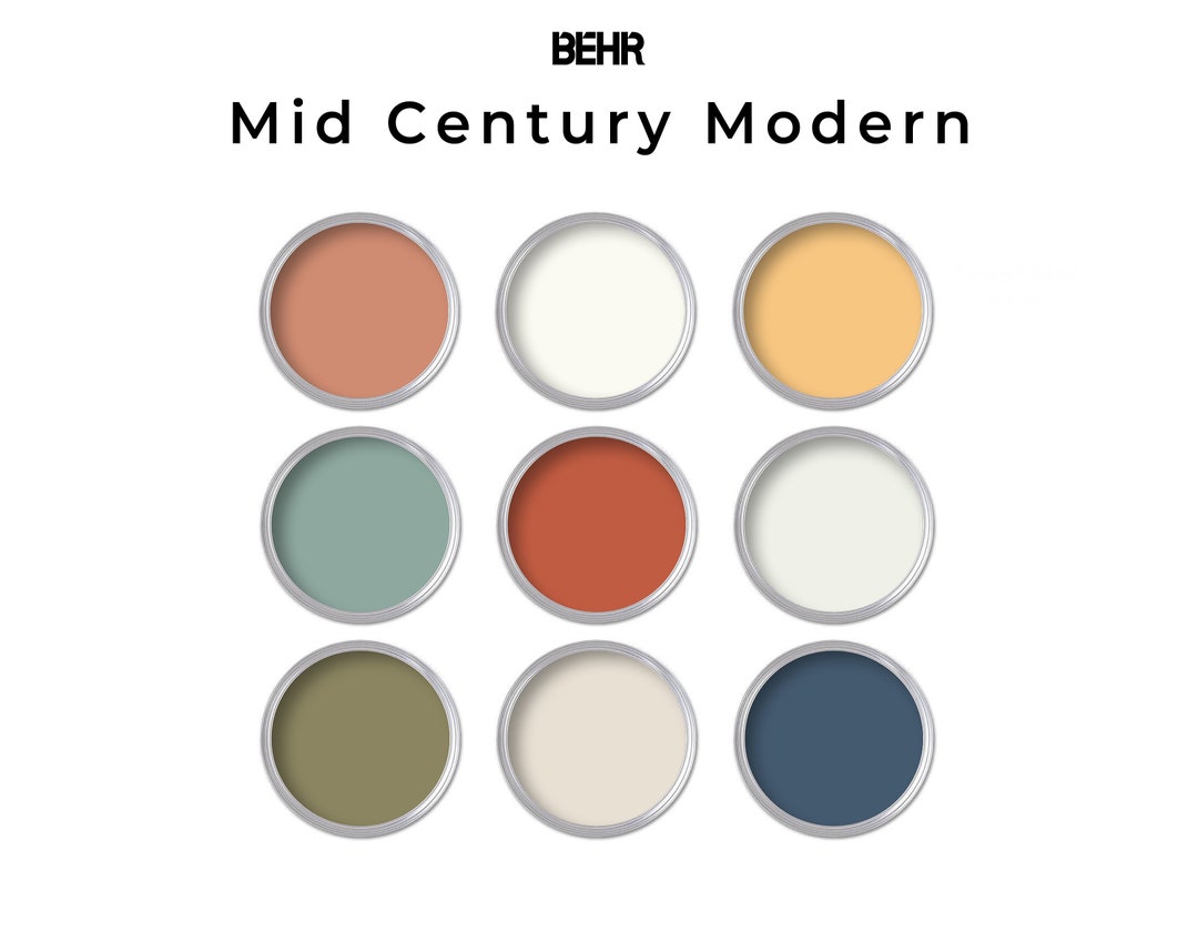 Mid Century Modern Behr Paint Palette | House Color Palette - Etsy