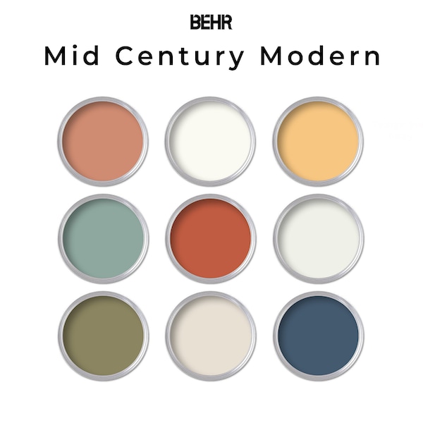 Mid Century Modern Behr Paint Palette | House Color Palette