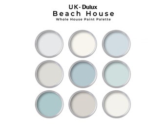 Dulux UK Beach House Paint Color Palette | Dulux (UK Color Codes) Beach Coastal Interior Whole House Paint Colors