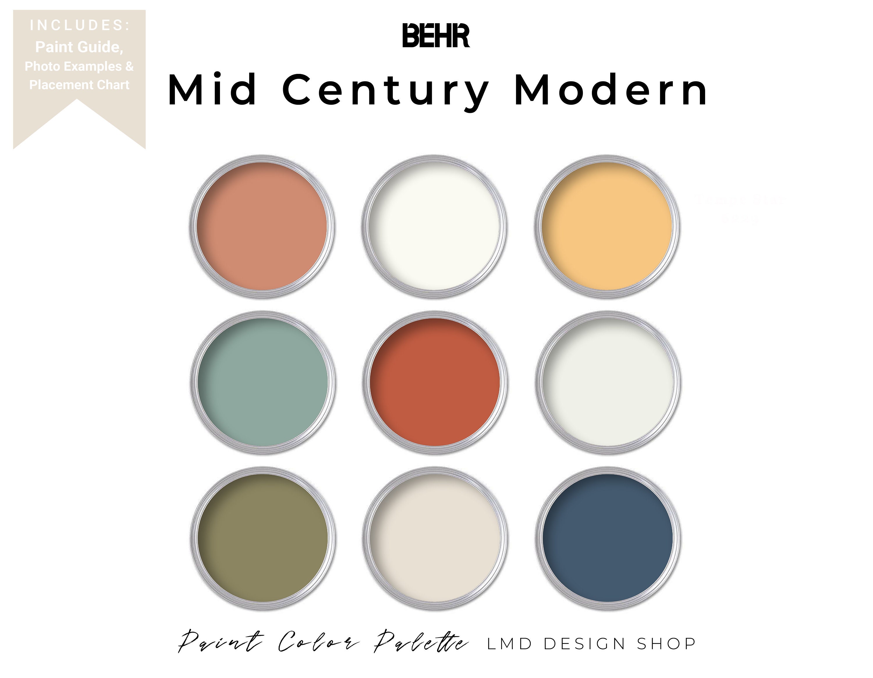 Mid Century Modern Behr Paint Palette House Color Palette Etsy UK