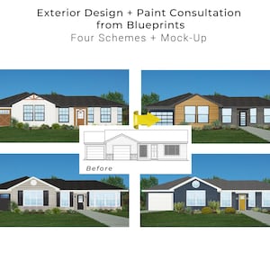 Exterior Design & Paint Color Consultation | Exterior Design Rendering from Blueprints