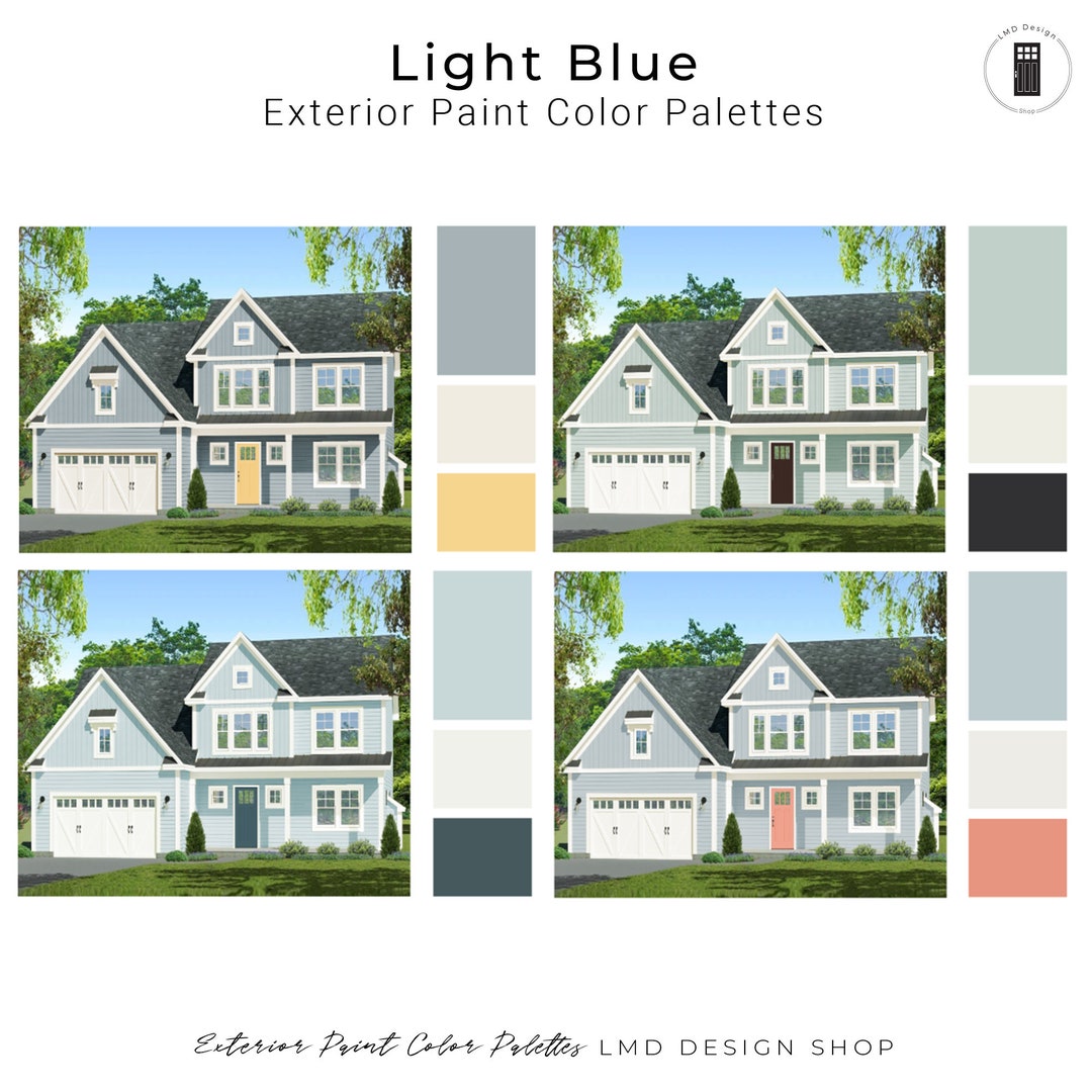 Light Blue Exterior House Paint Palettes Light Blue House Exterior
