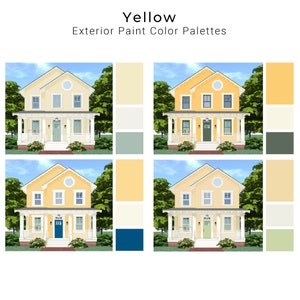 Yellow Exterior Paint Home Palettes | Yellow House Exterior Paint Colors