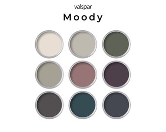 Valspar Moody Paint Color Palette | Dark Moody Interior Paint Colors | Whole House Paint Palette