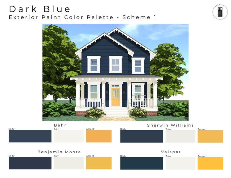 Dark Blue Exterior Paint Palettes Navy Blue House Exterior Paint Colors