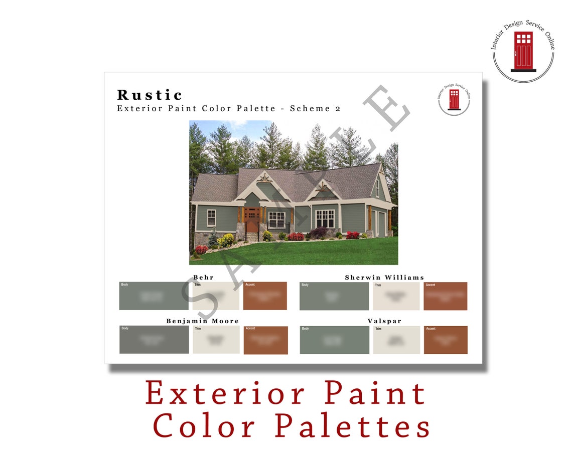 Rustic Exterior Paint Color Schemes Rustic Home Paint Colors Etsy