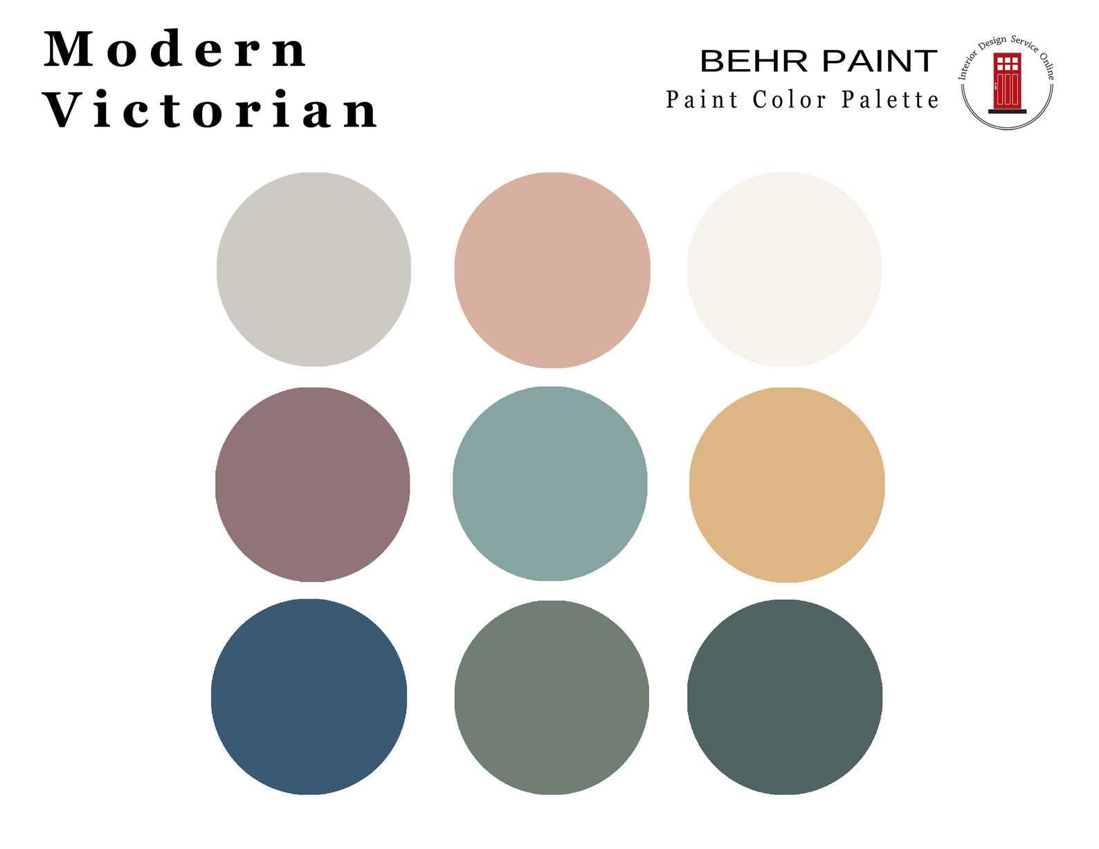 Behr Modern Victorian Paint Color Palette Behr Victorian Etsy