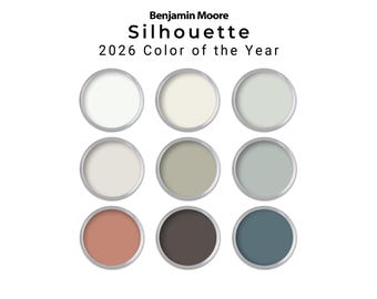 Benjamin Moore-silhouetpalet | Kleur van het jaar 2026 | Designerverfkleurenschema met accentkleuren