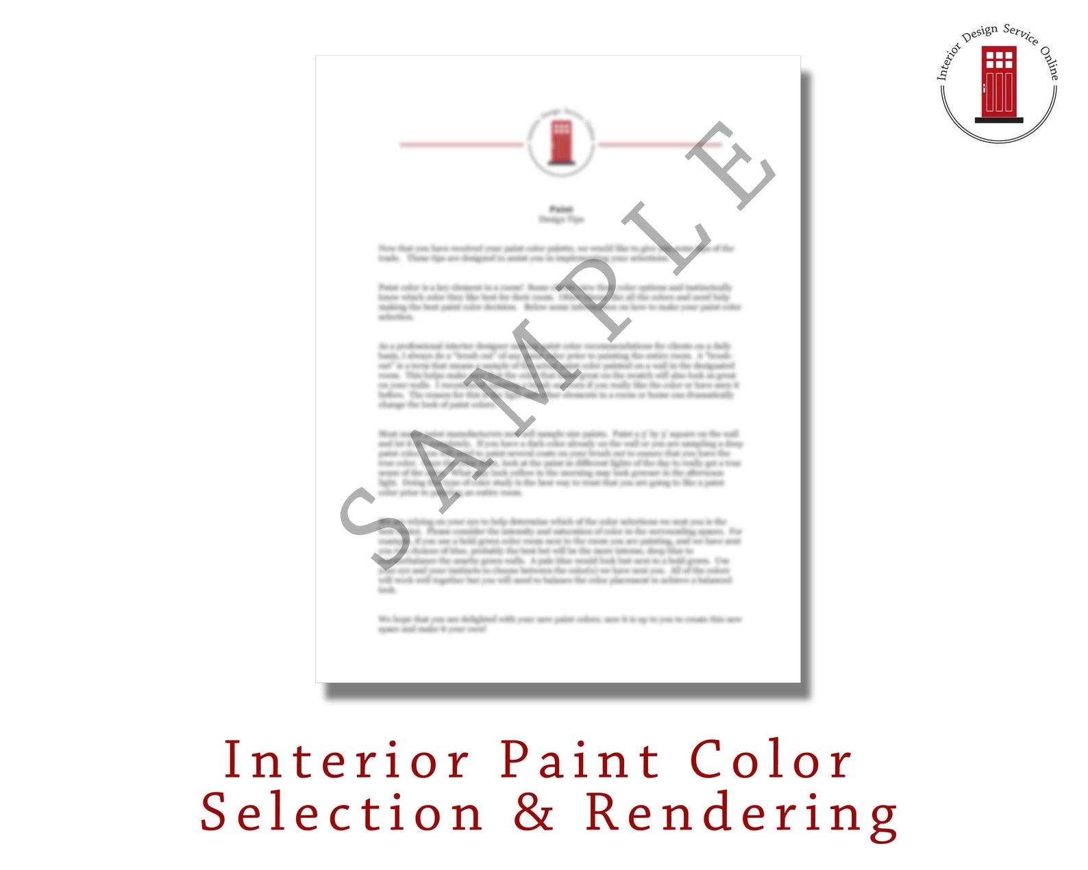 Interior Paint Color Selection & Rendering Custom Paint Etsy
