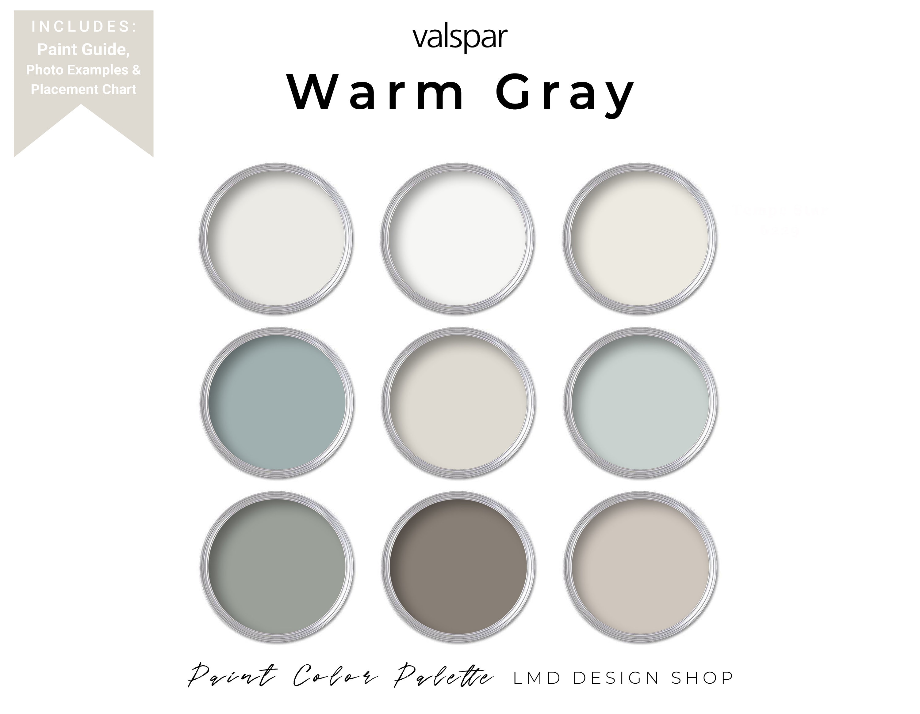 Gray Valspar Paint Color Palette Interior Paint Colors for Etsy Australia