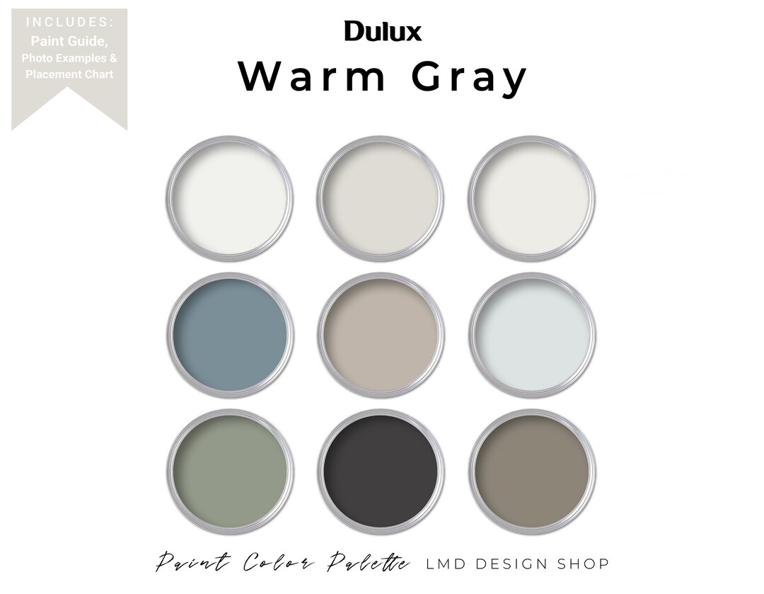 Dulux Warm Gray Paint Color Palette Home Paint Color Scheme Etsy