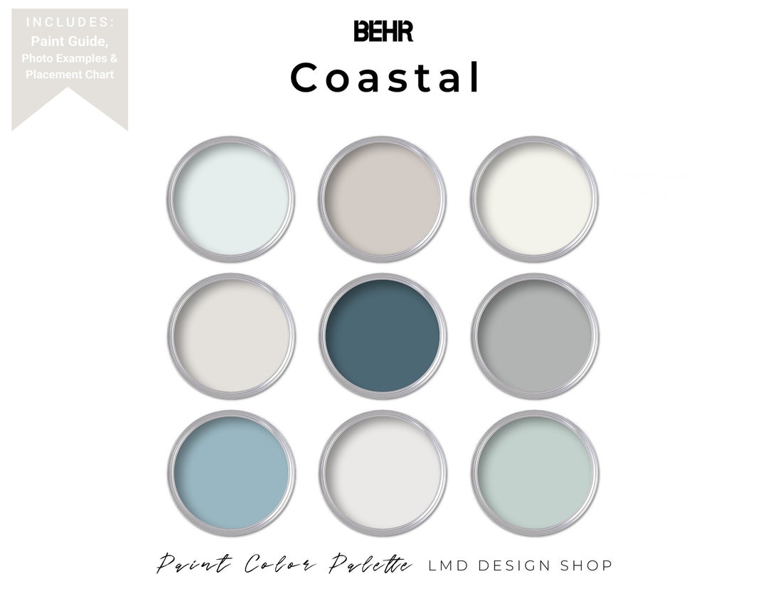 Coastal Behr Paint Color Palette Interior Paint Colors for Etsy