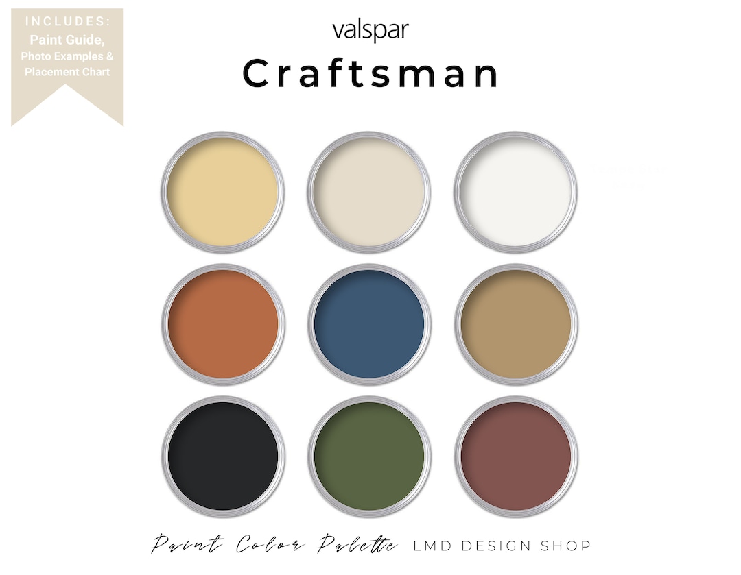 Craftsman Valspar Paint Color Palette Warm Whole House Paint Etsy