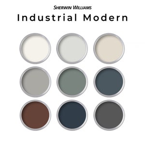Industrieel modern Sherwin Williams verfpalet | Kleurenpalet voor het hele huis