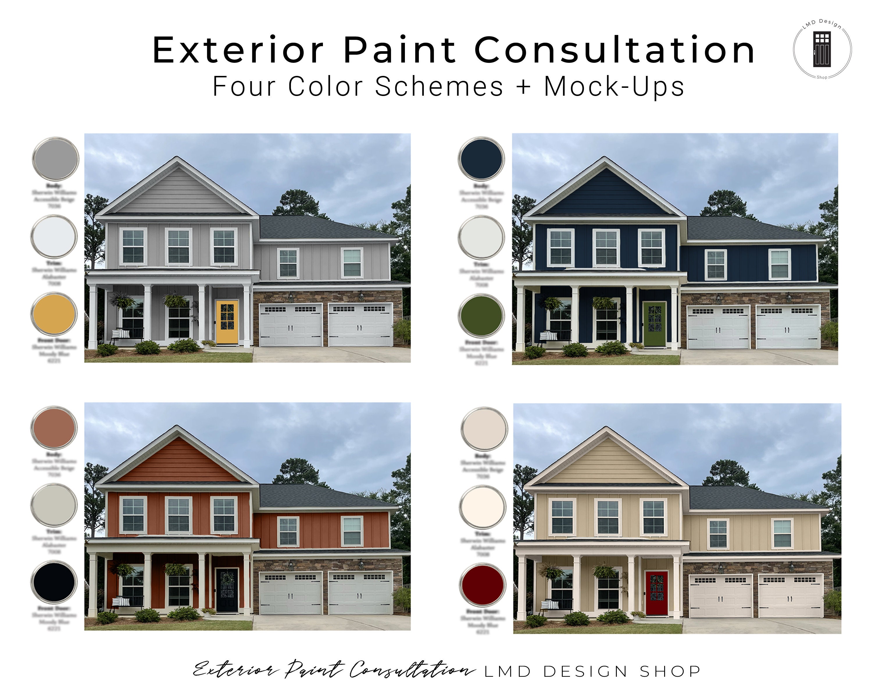 Exterior Paint Color Consultation and Renderings Home Exterior