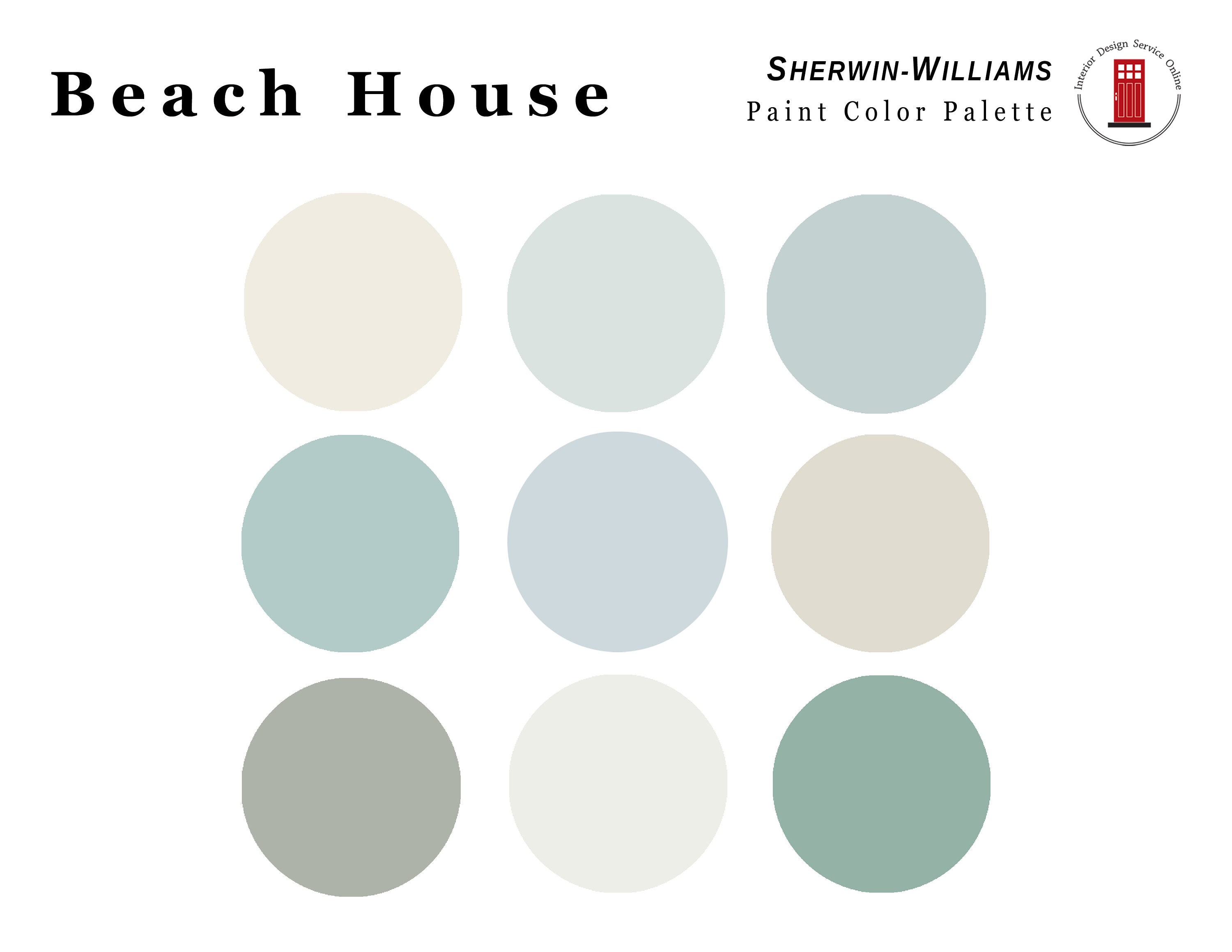 Beach House Sherwin Williams Paint Palette Coastal Paint | Etsy Canada