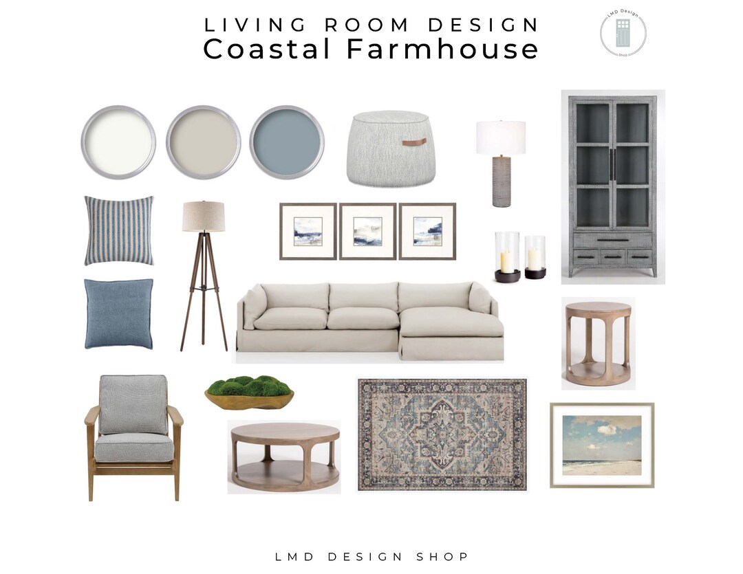 Elevate Your Farmhouse Living Room with a Charming Mood Board