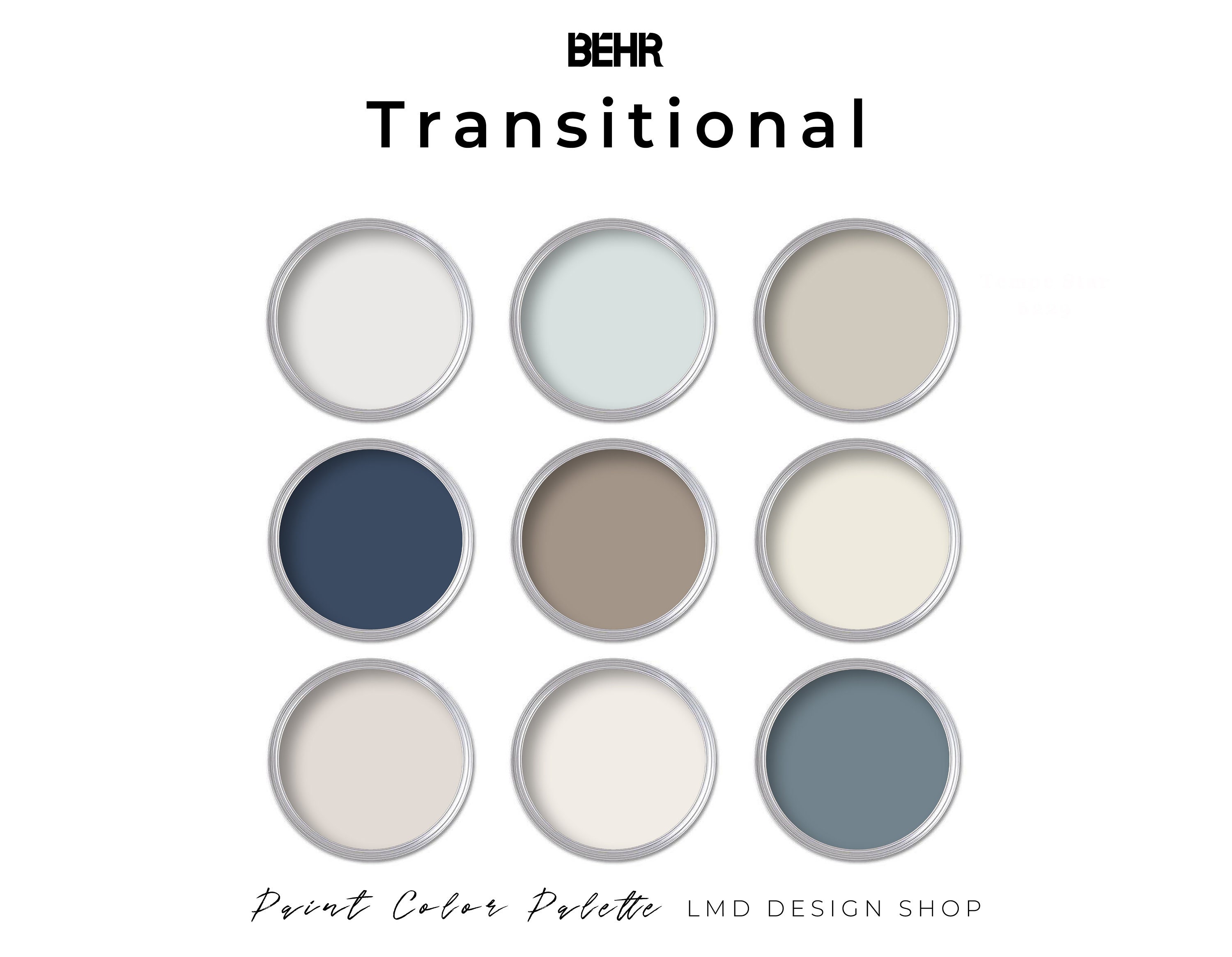 Palette de couleurs de peinture transitionnelle Behr Palette contemporaine  pour toute la maison -  Canada
