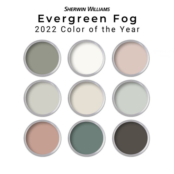 Sherwin Williams Evergreen Fog Paint Palette | Whole Home Color Palette