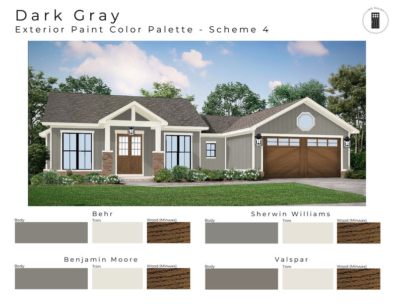 Gray Charcoal Exterior Paint Palettes Dark Gray Exterior House Color