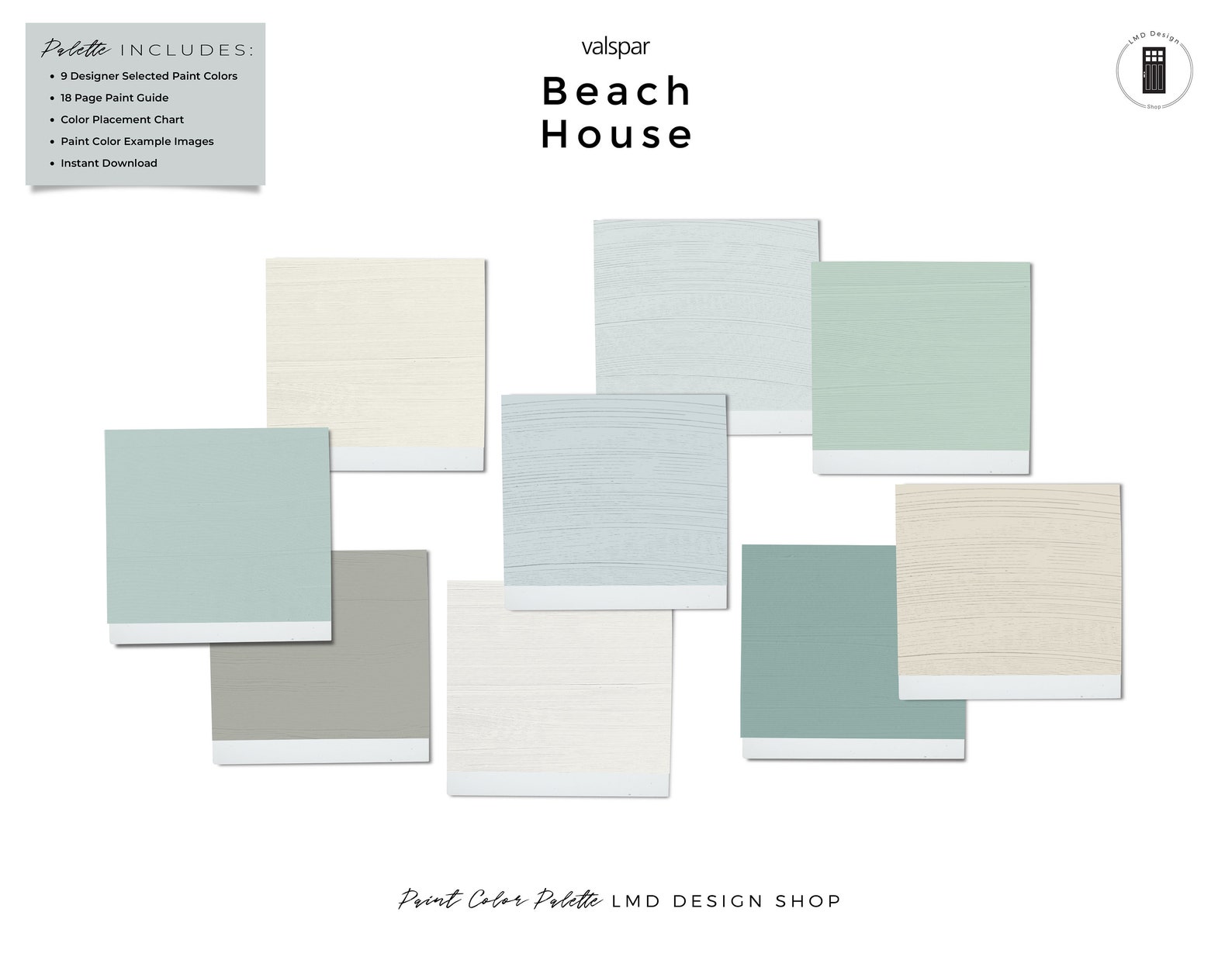 Beach House Color Palette Valspar Paint Palette Prepackaged - Etsy