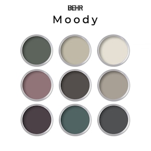 Moody Behr Paint Color Palette | Home Depot Behr Moody Whole House Paint Color Palette