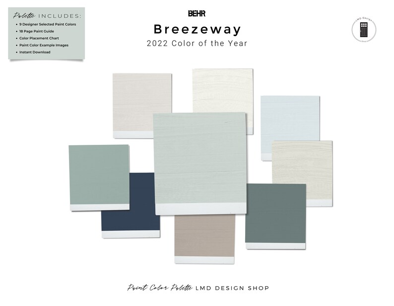 2022 Color Behr Breezeway Behr Paint Color Palette 2022 Behr Etsy