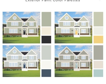 Light Green Sage Exterior Paint Palettes | Green Sage House Exterior Paint Colors