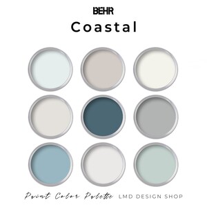 Coastal Behr Paint Color Palette Interior Paint Colors for - Etsy
