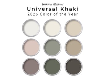 Universal Khaki SW 6150 Color Palette | Sherwin Williams 2026 Color of the Year | Coordinating Paint Colors | Instant Download
