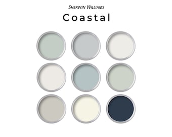 Paleta de colores de pintura Coastal Sherwin Williams / Paleta de pintura para toda la casa