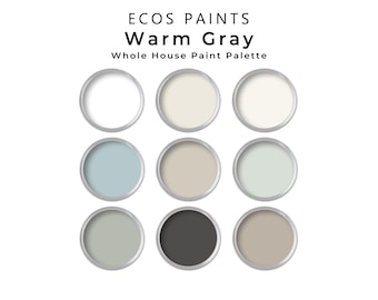 Warm Gray Whole House Paint Palette | ECOS No VOC Interior Color Scheme | Instant Download