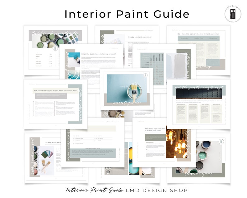 May include: A guide to interior paint with tips and advice on choosing the right paint colors for your home. The guide includes information on how to choose the best paint for your project, how to prepare your walls for painting, and how to apply paint. The guide also includes a color palette with different paint colors and their names.