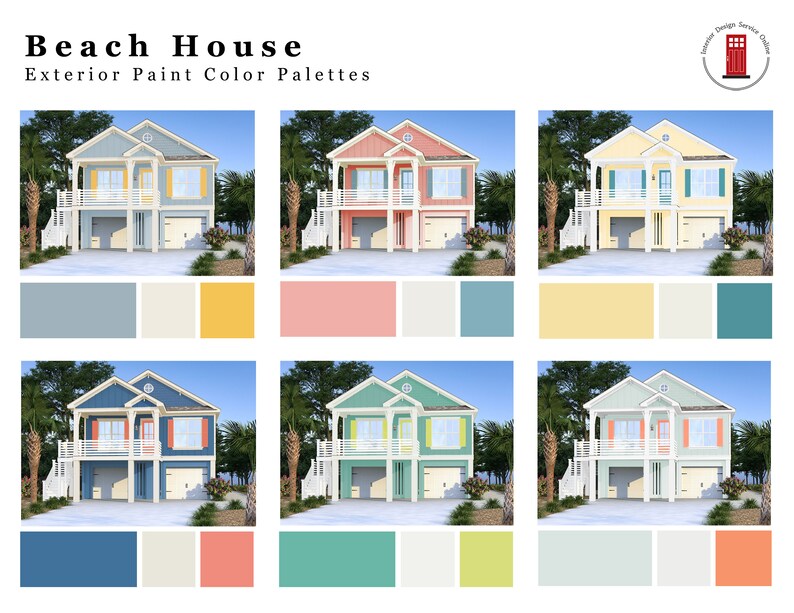 Exterior Paint Colors Beach House Coastal Exterior Color Etsy Canada