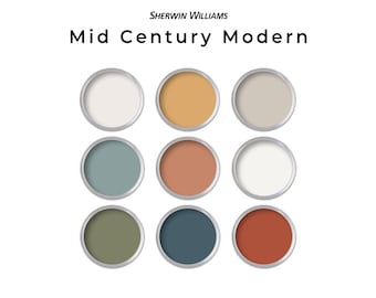 Sherwin Williams Mid Century Modern Paint Palette | Whole House Paint Color Palette