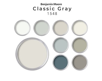 Paleta de pintura para casa gris clásico de Benjamin Moore / Paleta de pintura a juego gris clásico Benjamin Moore