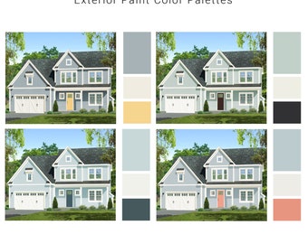 Light Blue Exterior House Paint Palettes | Light Blue House Exterior Paint Colors