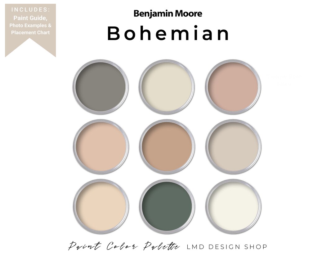 Bohemian Benjamin Moore Paint Color Palette Earthy Home - Etsy