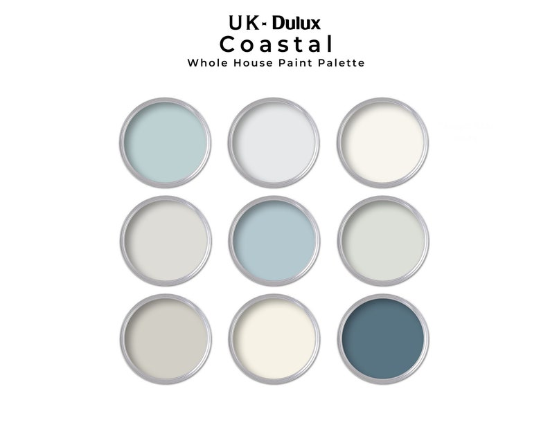 Coastal UK Dulux Paint Color Palette Dulux UK Color Codes Coastal Calm ...