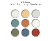 UK Dulux Mid Century Modern Paint Color Palette | Dulux (UK Color Codes) MCM Interior Whole House Paint Colors
