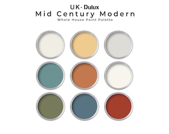 UK Dulux Mid Century Modern Paint Color Palette | Dulux (UK Color Codes) MCM Interior Whole House Paint Colors