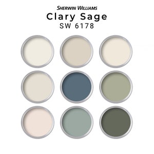 Clary Sage Sherwin Williams Paint Color Palette | Clary Sage Whole House Paint Color Palette