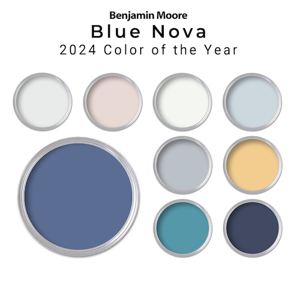 2024 Benjamin Moore Blue Nova Farbe des Jahres Lackpalette | Ganze Haus-Farbpalette