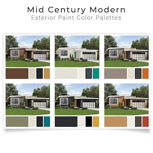 Exterior Paint Color Schemes Mid Century Modern | Exterior House Paint Palettes