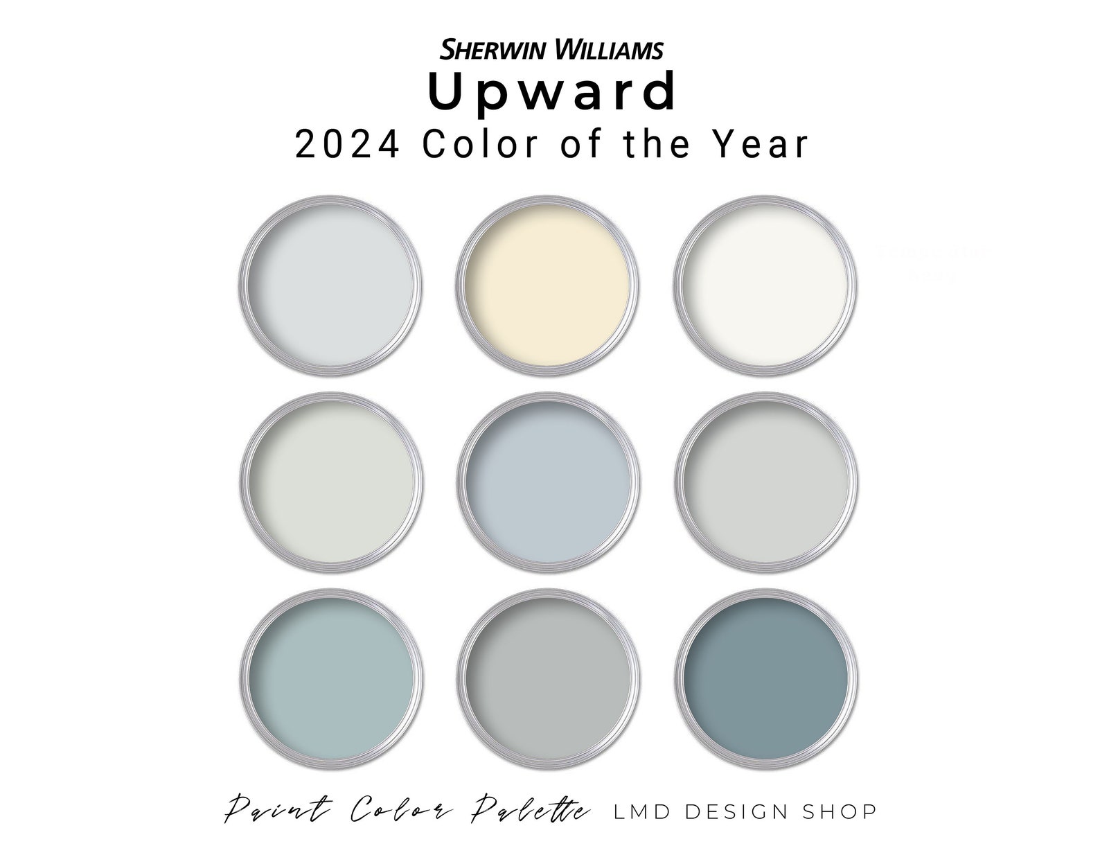 Sherwin Williams 2024 Color of the Year Upward Paint Pallette Whole ...